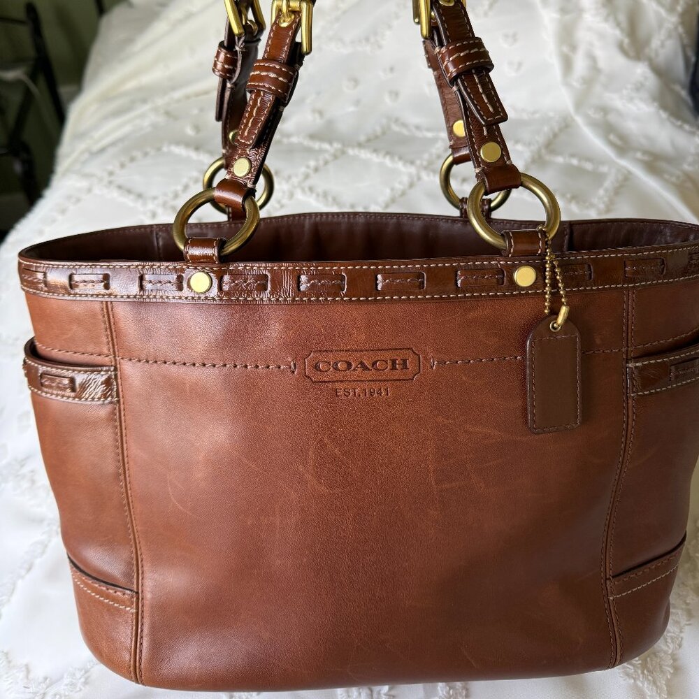 Coach Vintage Brown Leather Gallery Carryall Tote